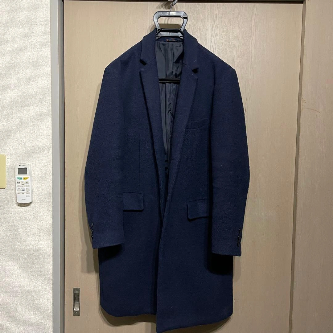 THE SHOP TK ウールチェスターコート 02 ブルー