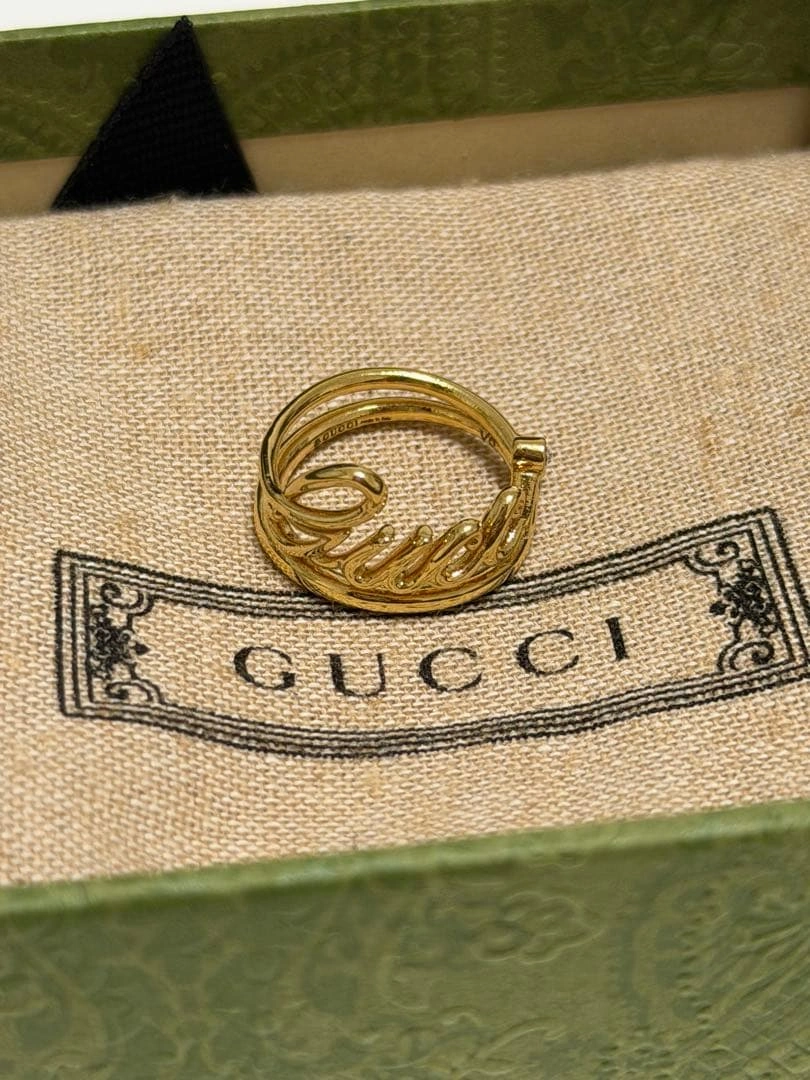 GUCCI ロゴリング ゴールドカラー (XS)