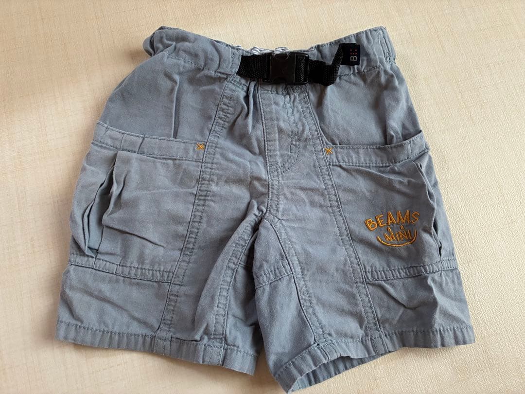 BEAMS mini ハーフパンツ 90cm くすみ系の水色