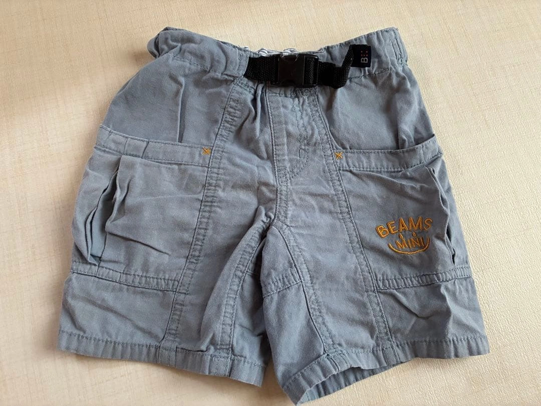 BEAMS mini ハーフパンツ 90cm くすみ系の水色