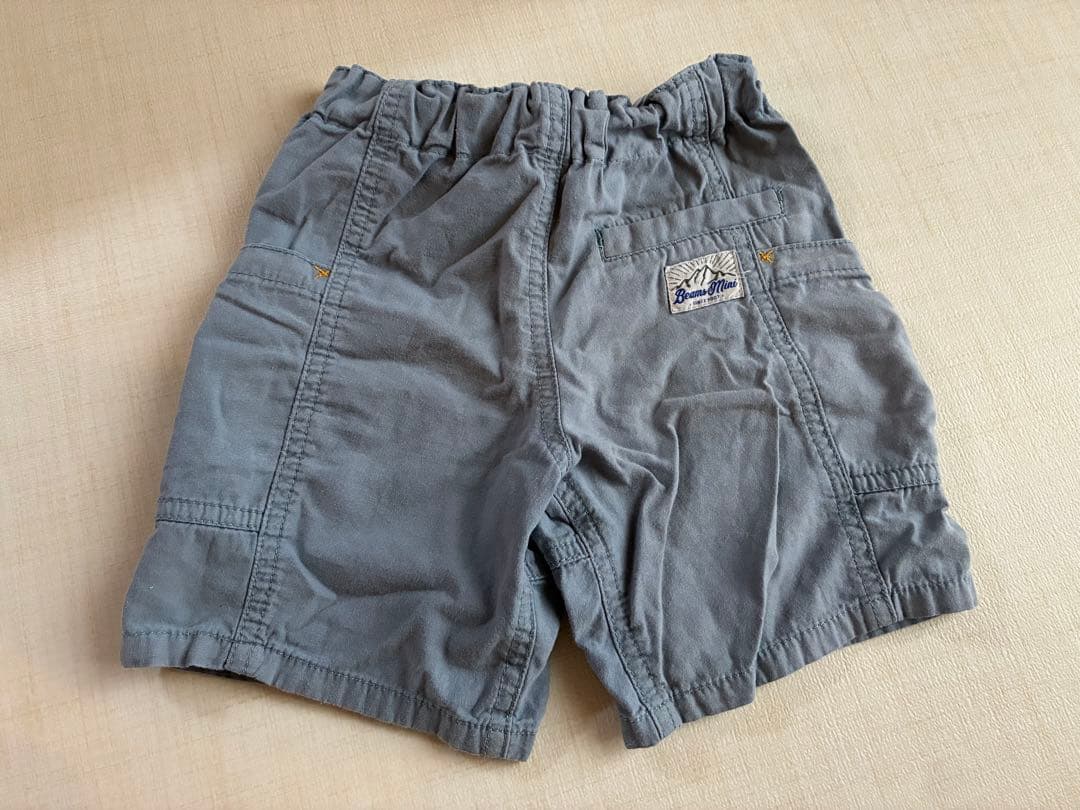 BEAMS mini ハーフパンツ 90cm くすみ系の水色の写真2枚目