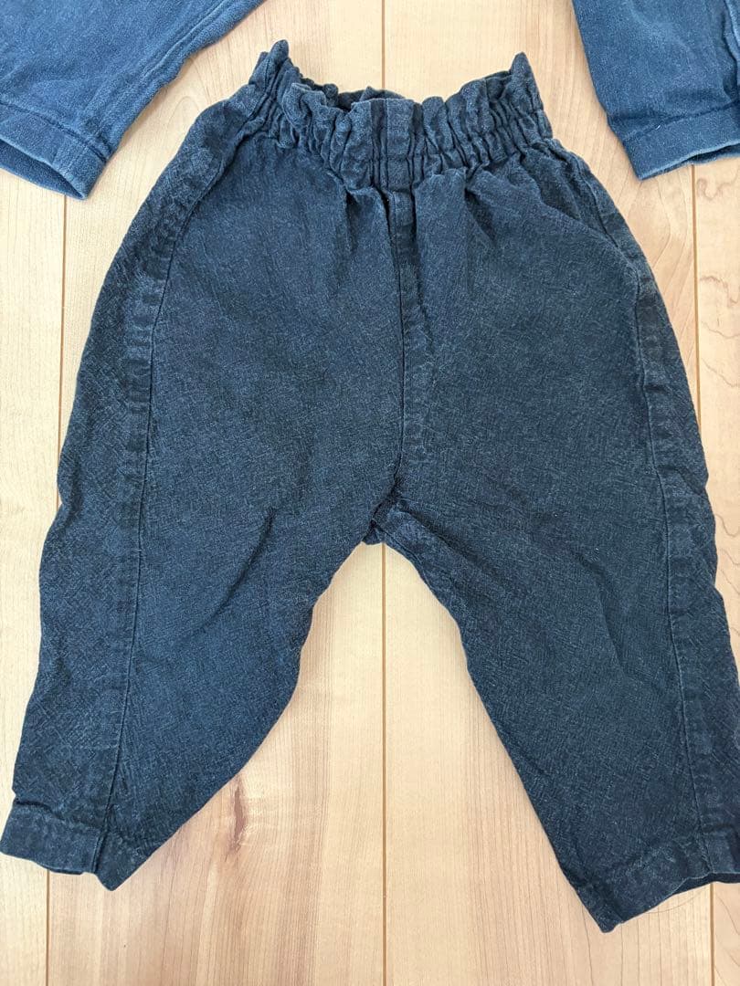 ハンドメイド ベビーパンツ 70 80 4着セット 双子 お揃い サルエルの写真3枚目