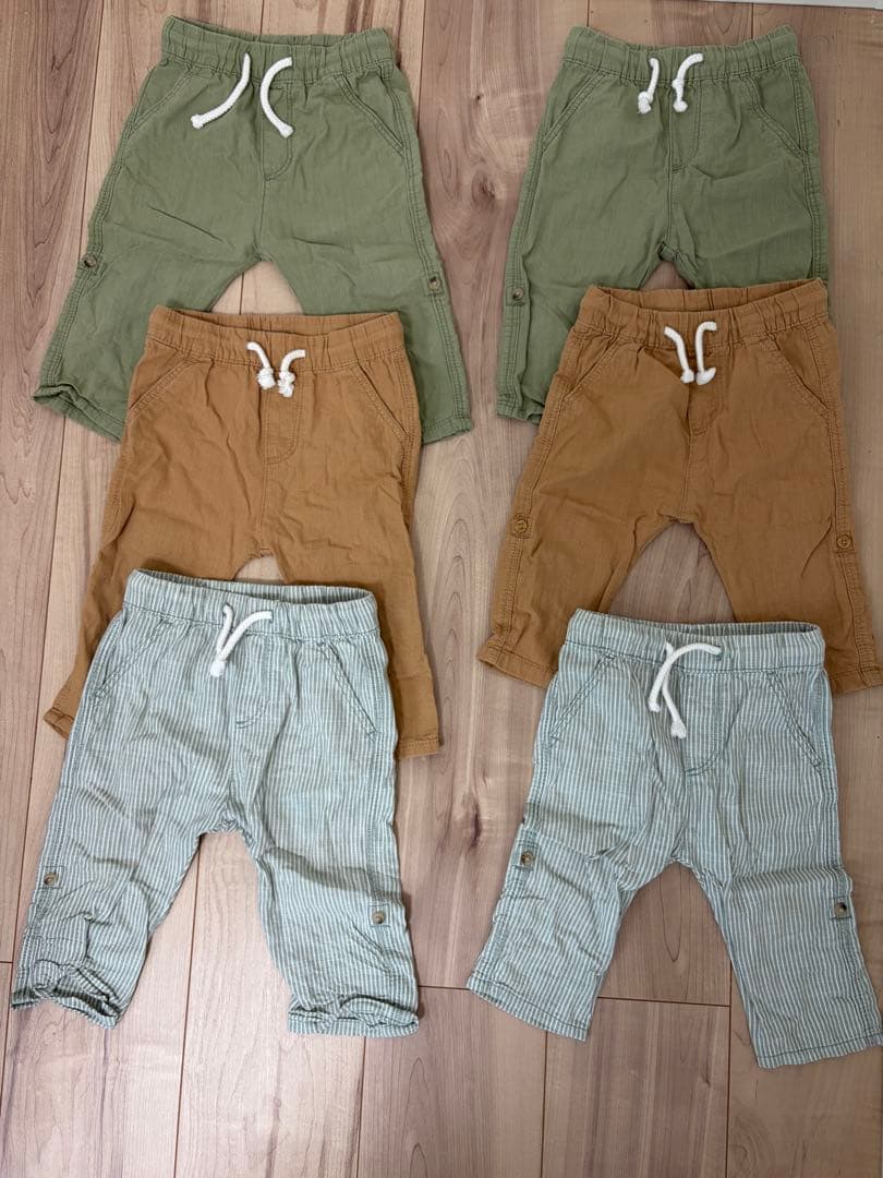 H&M ベビーパンツ 6本セット 68 74 双子 お揃い 3組