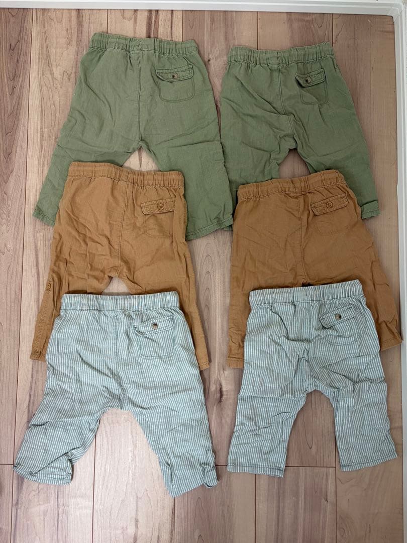 H&M ベビーパンツ 6本セット 68 74 双子 お揃い 3組の写真2枚目