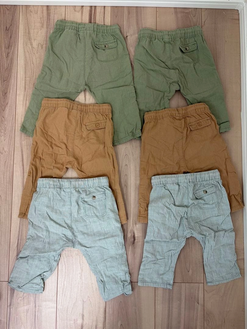 H&M ベビーパンツ 6本セット 68 74 双子 お揃い 3組の写真2枚目