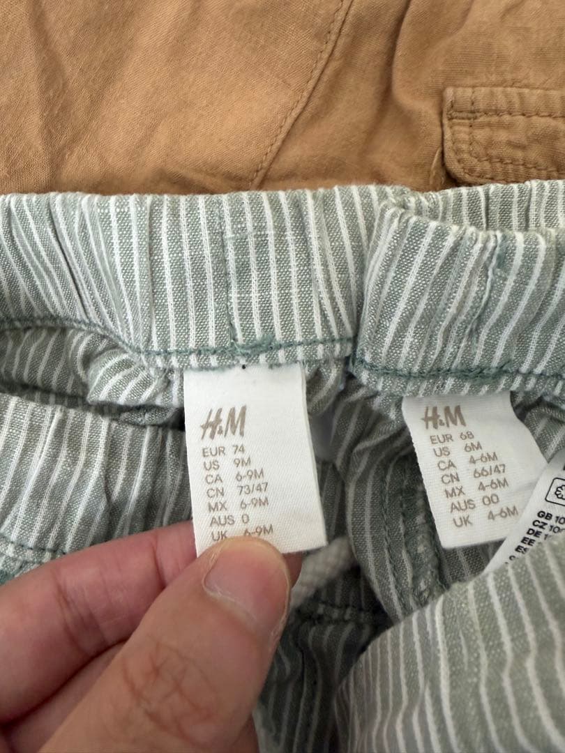 H&M ベビーパンツ 6本セット 68 74 双子 お揃い 3組の写真3枚目