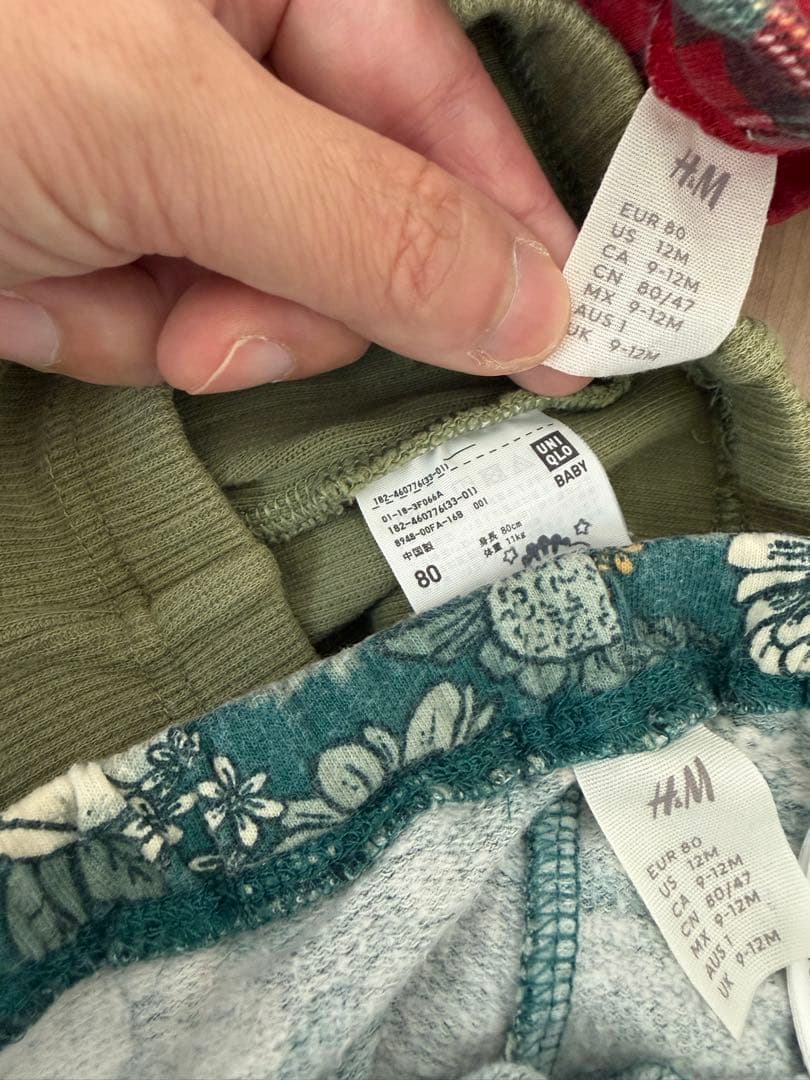 H&M ユニクロ ベビーパンツ 8本 74 80 双子 お揃い まとめ売りの写真8枚目