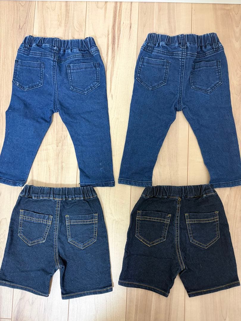 ベビー デニムパンツ ハーフパンツ 4点セット 80cm 双子 お揃いの写真2枚目