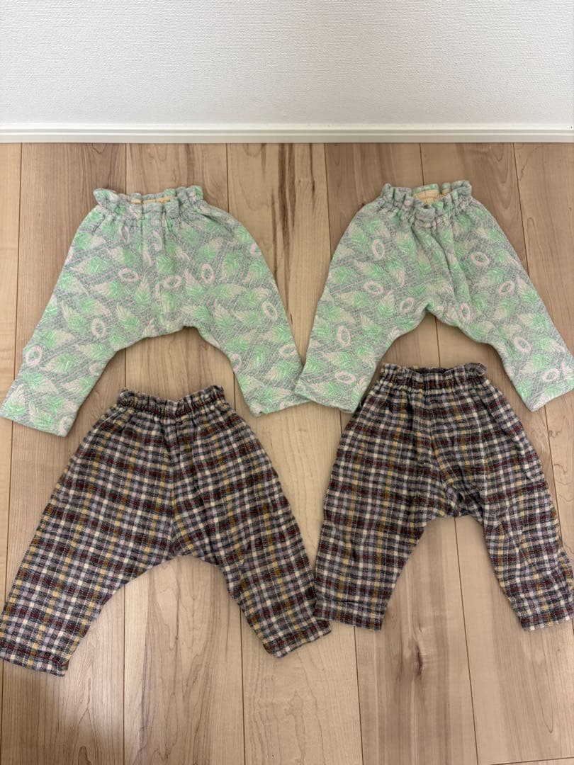 ハンドメイド キッズパンツ 4点セット 双子 お揃い 1〜2歳 サルエル