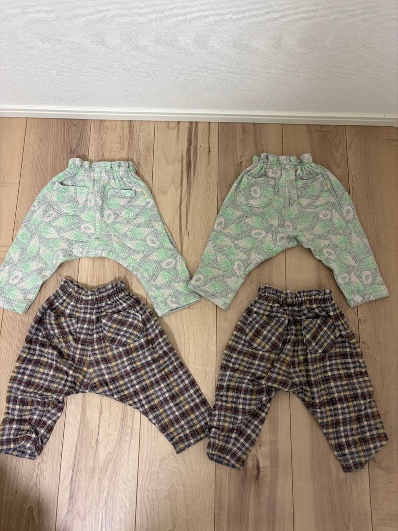 ハンドメイド キッズパンツ 4点セット 双子 お揃い 1〜2歳 サルエルの写真2枚目