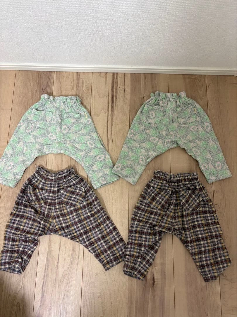 ハンドメイド キッズパンツ 4点セット 双子 お揃い 1〜2歳 サルエルの写真2枚目