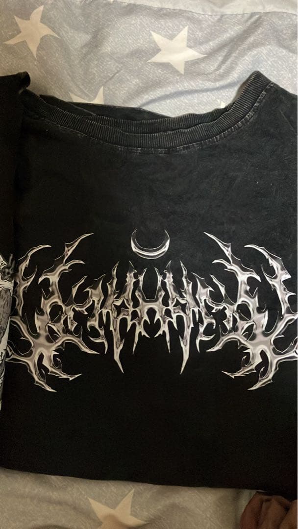 ROMWE スカル・クロス柄 半袖Tシャツ ブラック Sサイズ