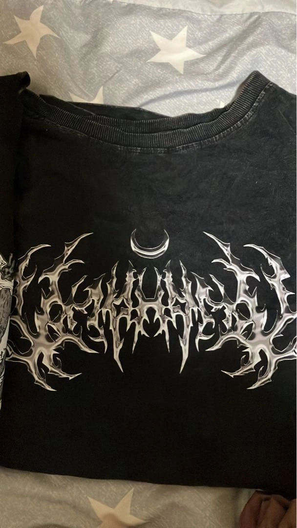 ROMWE スカル・クロス柄 半袖Tシャツ ブラック Sサイズ