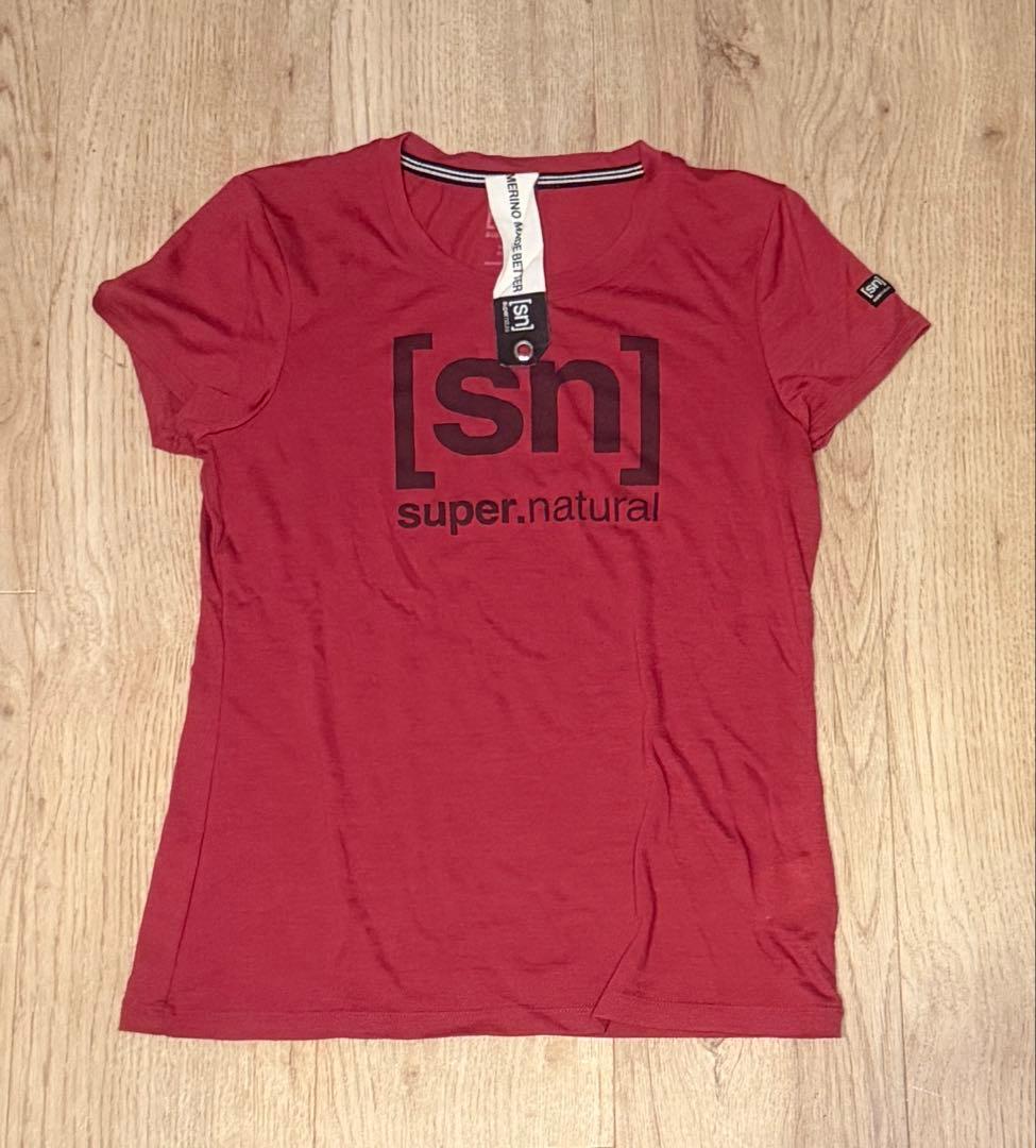 super.natural メリノウール混 半袖Tシャツ レッドの写真3枚目