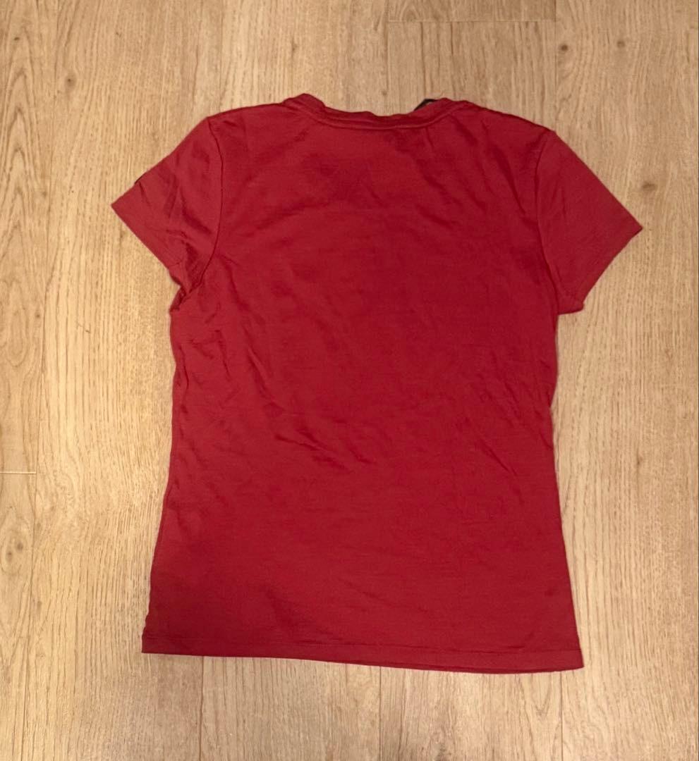 super.natural メリノウール混 半袖Tシャツ レッドの写真4枚目