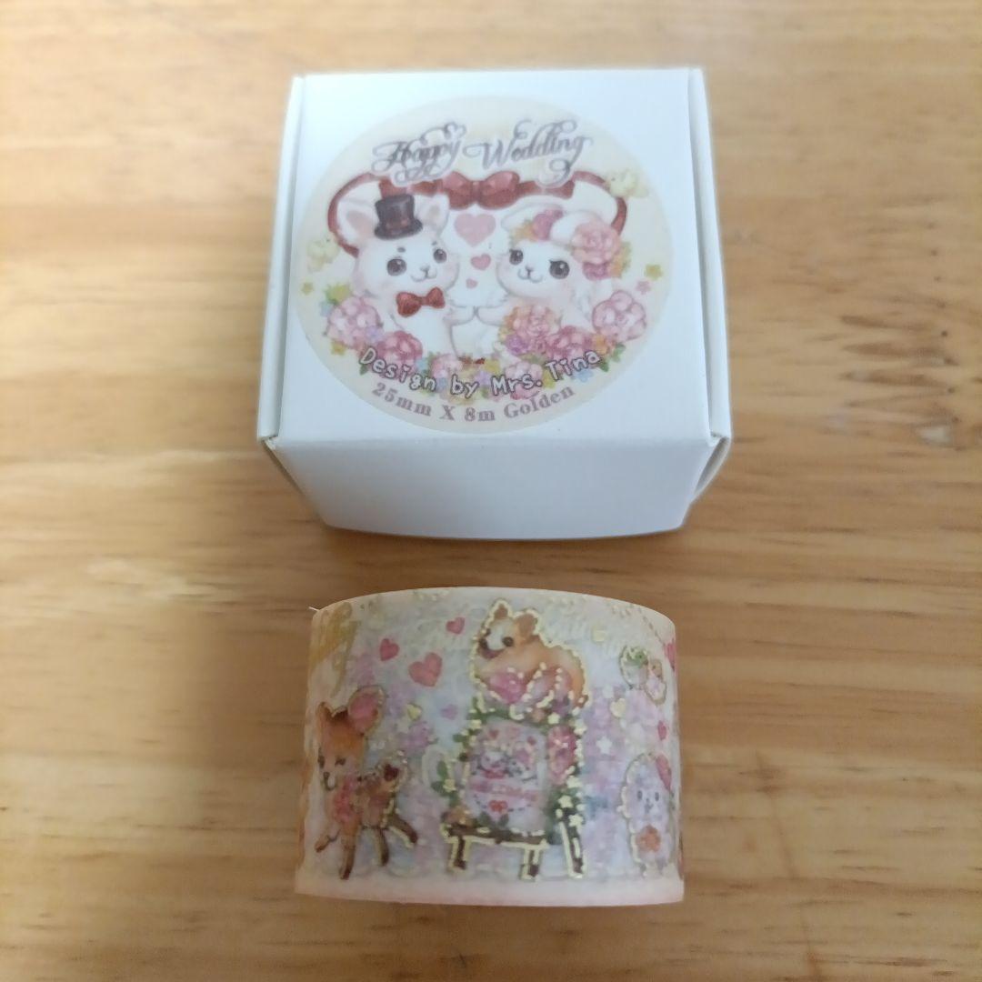 【巻売り】Mrs. Tina マスキングテープ Happy Wedding