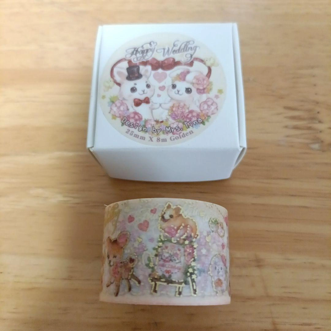 【巻売り】Mrs. Tina マスキングテープ Happy Wedding