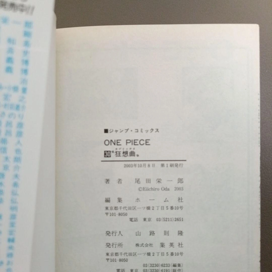 【初版•帯つき•ジャンパラvol.4つき】ONE PIECE 30巻 狂想曲の写真3枚目