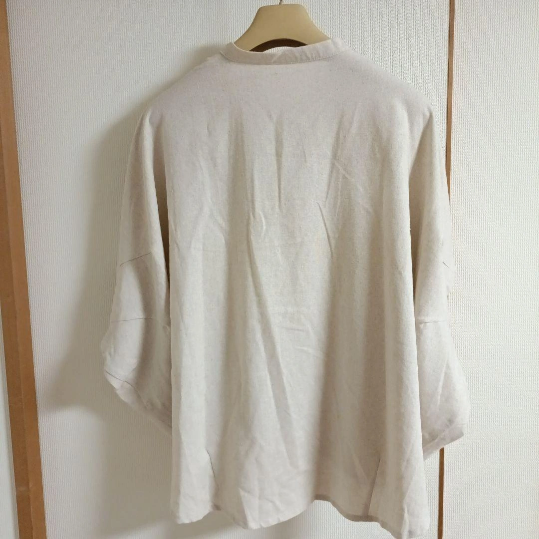 antiqua 麻×リネン混 半袖シャツ ブラウス リネンシャツ アンティカの写真5枚目