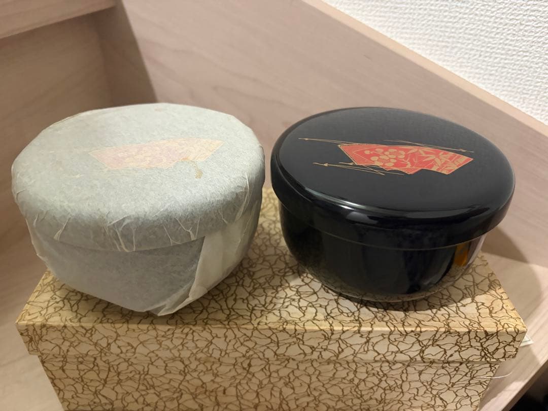 【美品】伝統工芸 会津塗 お椀 2客セット 箱入り 扇 梅 竹 承認番号有