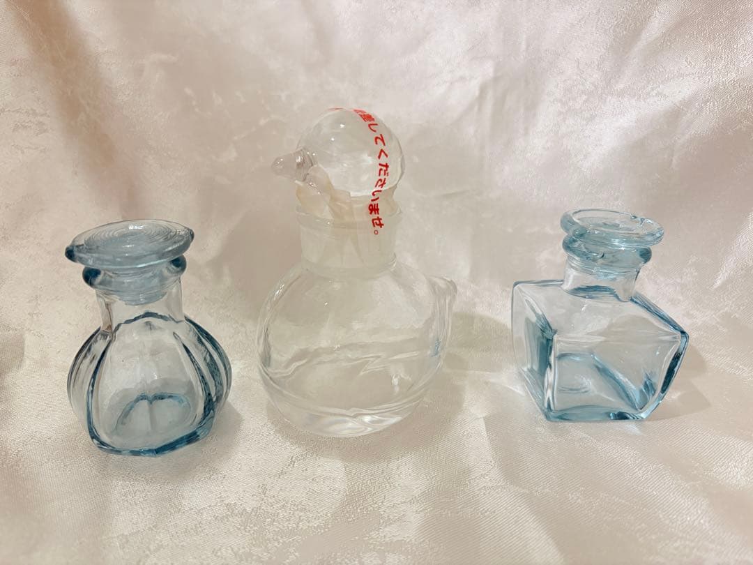 【新品未使用】廣田硝子 醤油差し 3点セット（小鳥・八角・四角）