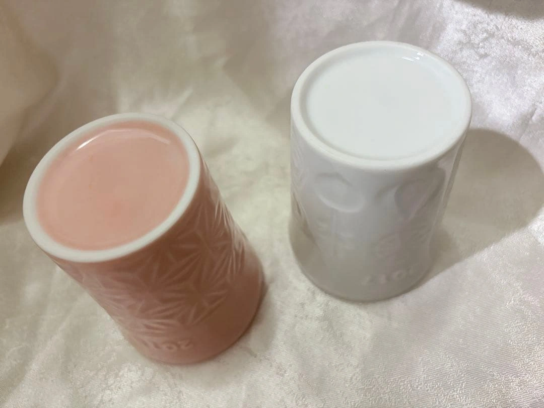 マーロウ 陶器ビーカー 2個セット 2019年ピンク(35th)&ホワイトの写真4枚目