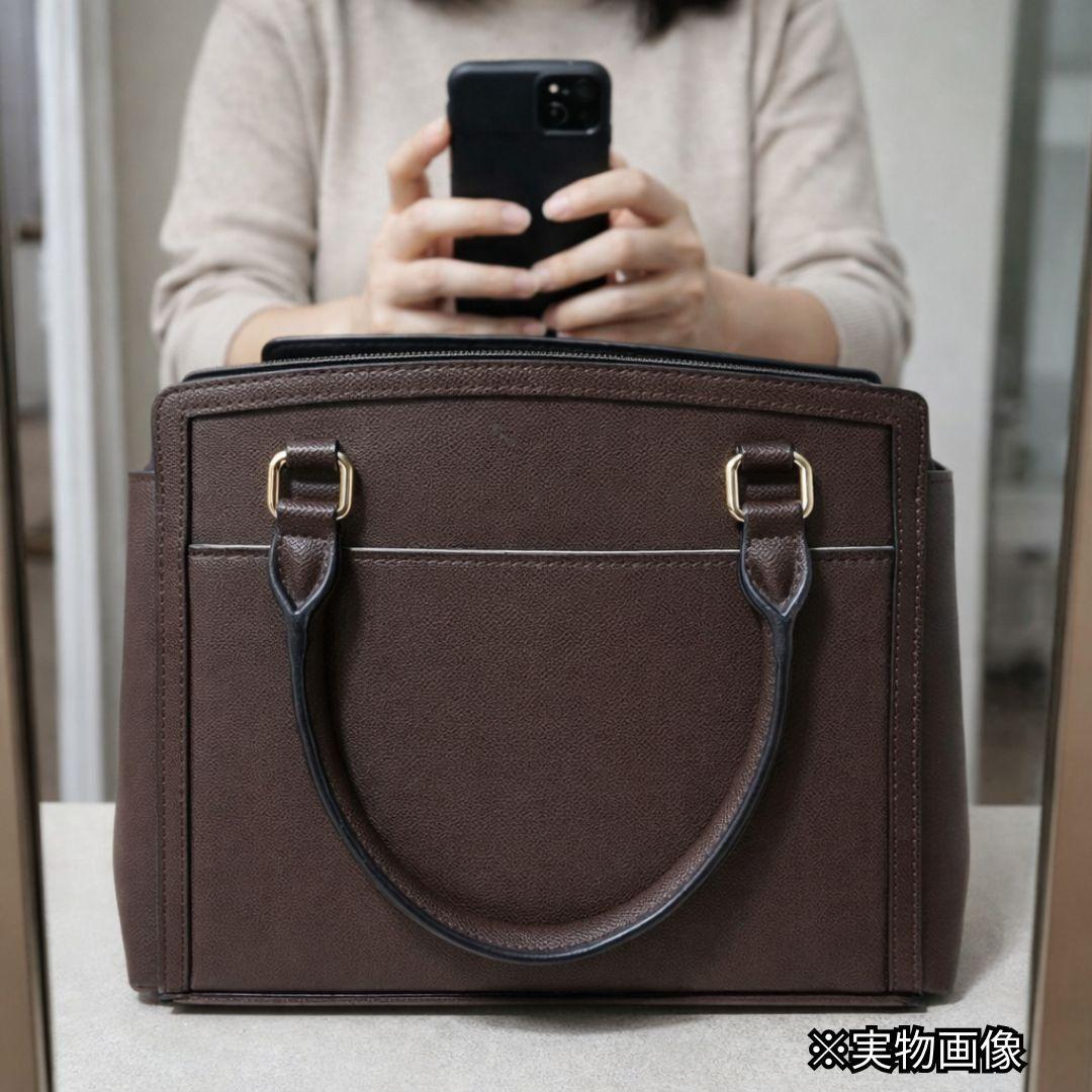 美品 & chouette 2WAY ハンドバッグ ショルダー付 ブラウン