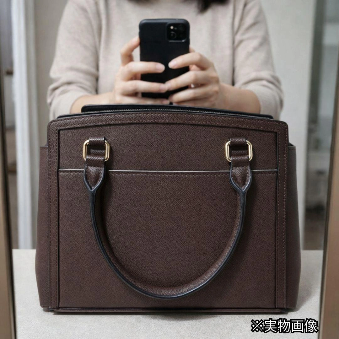 美品 & chouette 2WAY ハンドバッグ ショルダー付 ブラウン