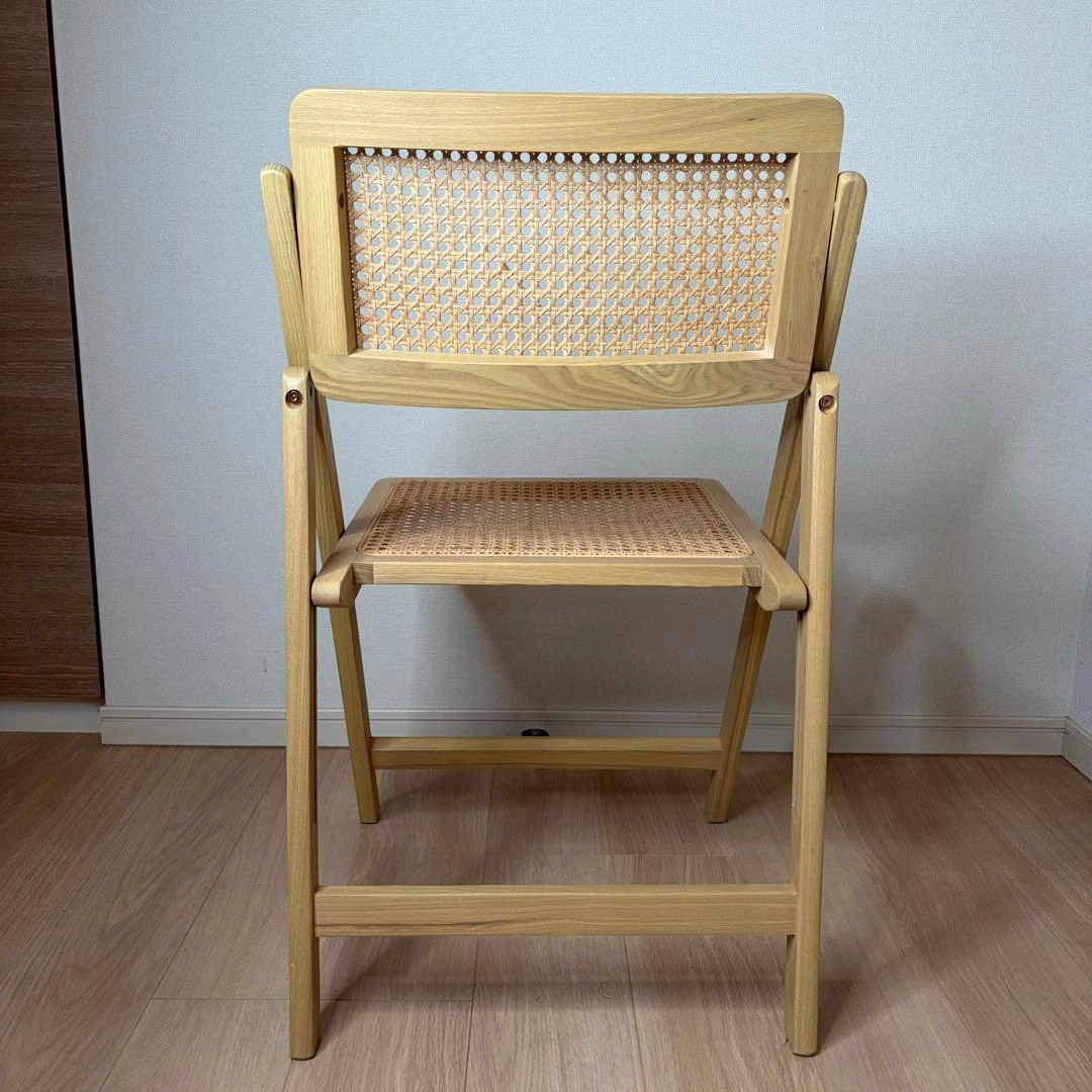 美品 ZARA HOME ウッド&ラタン フォールディングチェア 折りたたみ椅子の写真4枚目