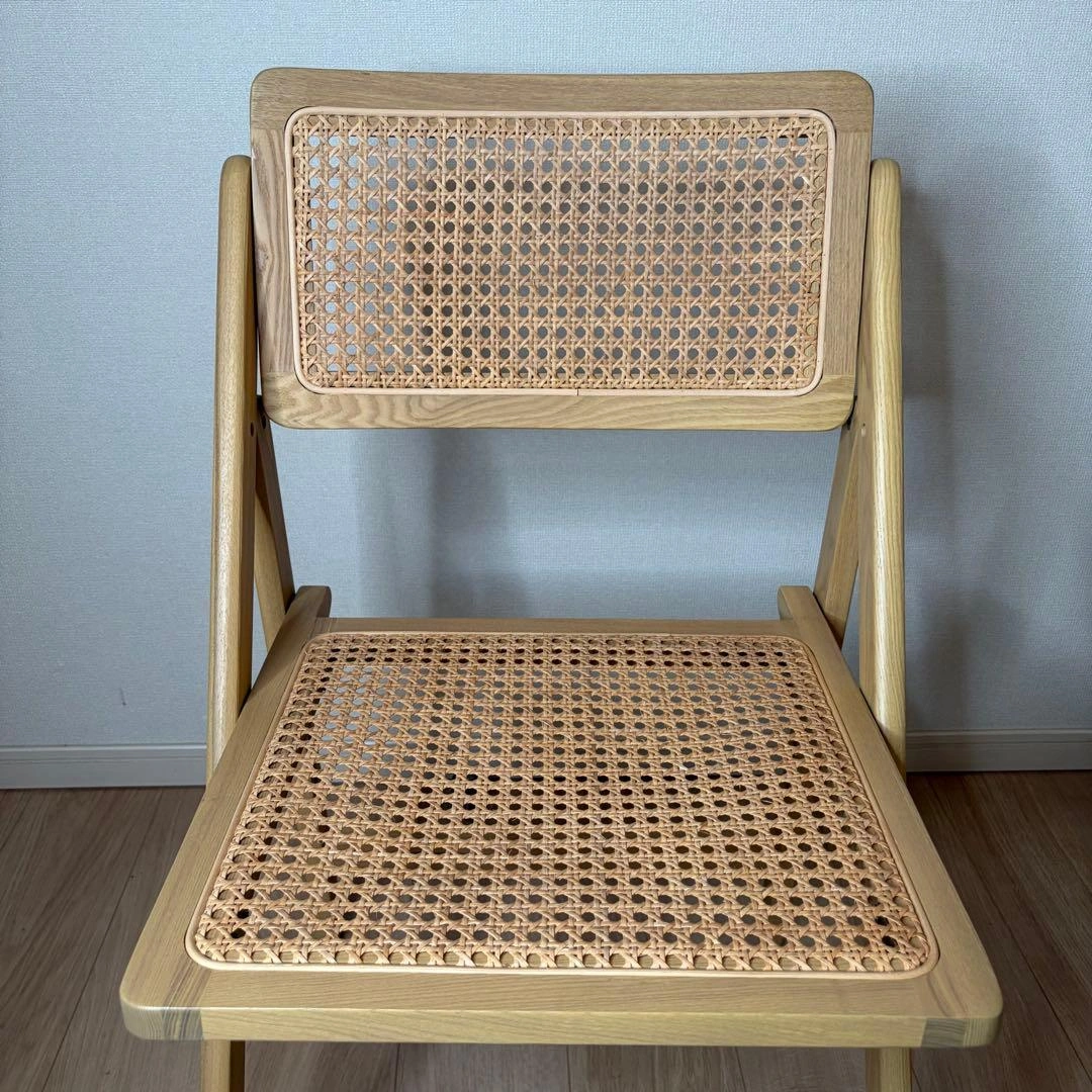 美品 ZARA HOME ウッド&ラタン フォールディングチェア 折りたたみ椅子の写真7枚目