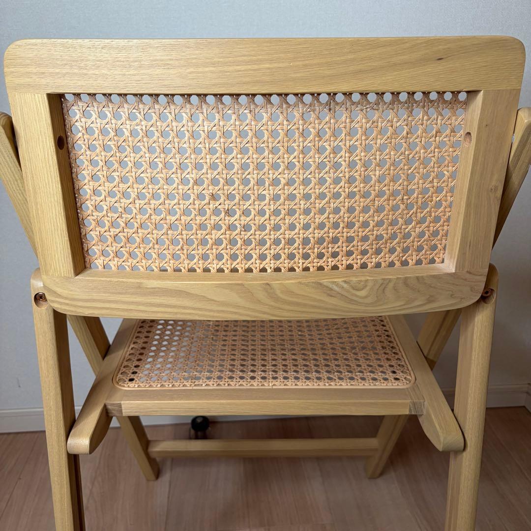 美品 ZARA HOME ウッド＆ラタン フォールディングチェア 折りたたみ椅子の写真10枚目