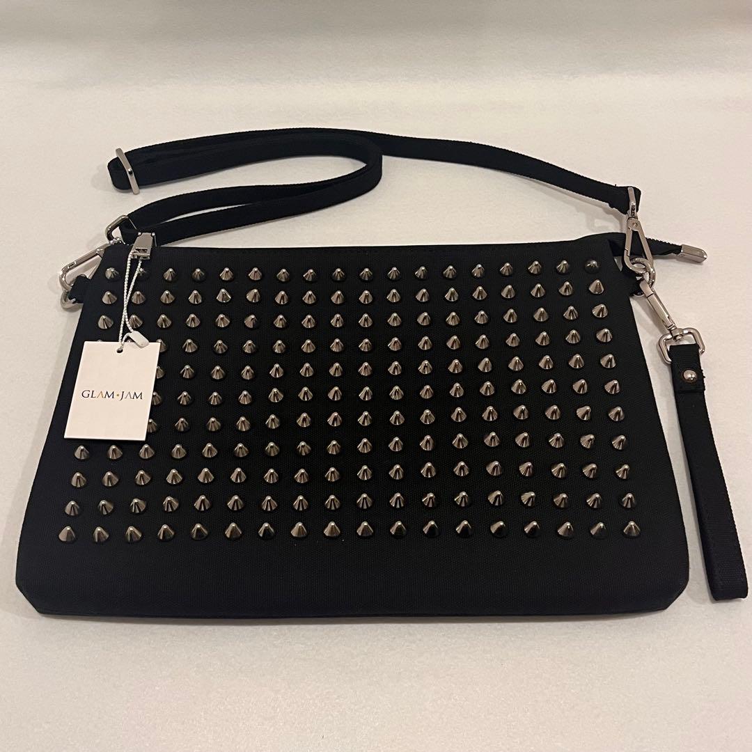 【新品タグ付】GLAM JAM グラムジャム コーンスタッズショルダー2way黒