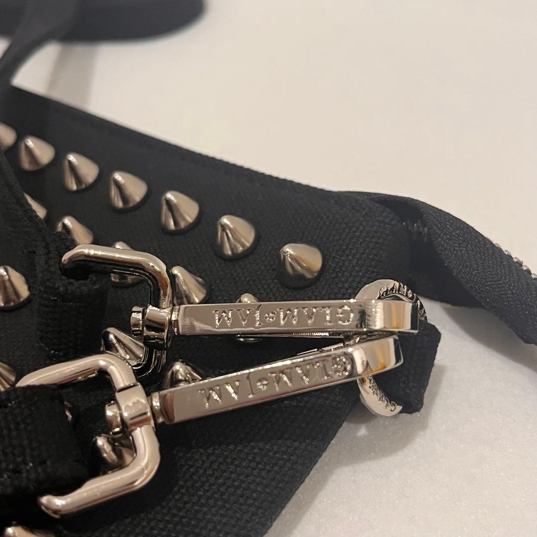 【新品タグ付】GLAM JAM グラムジャム コーンスタッズショルダー2way黒の写真3枚目