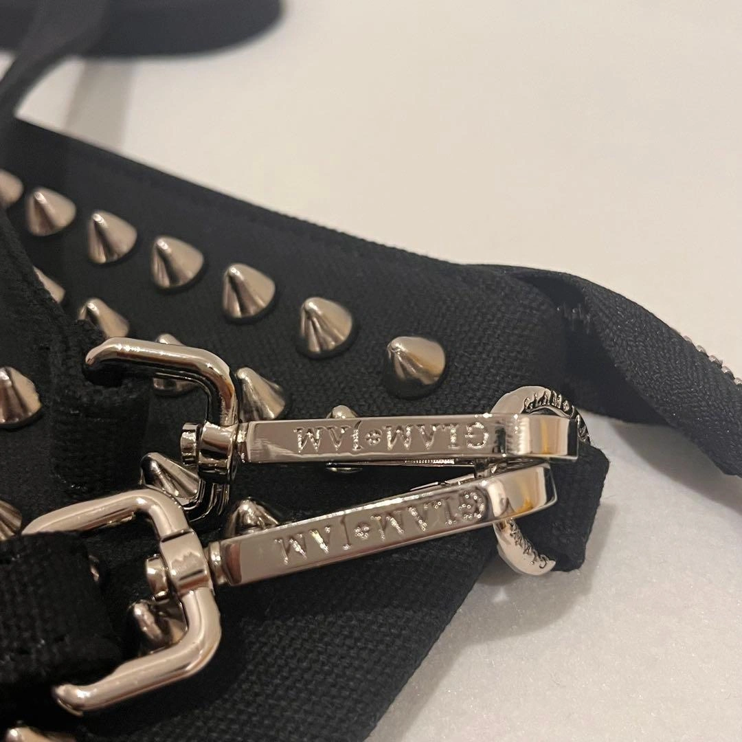 【新品タグ付】GLAM JAM グラムジャム コーンスタッズショルダー2way黒の写真3枚目