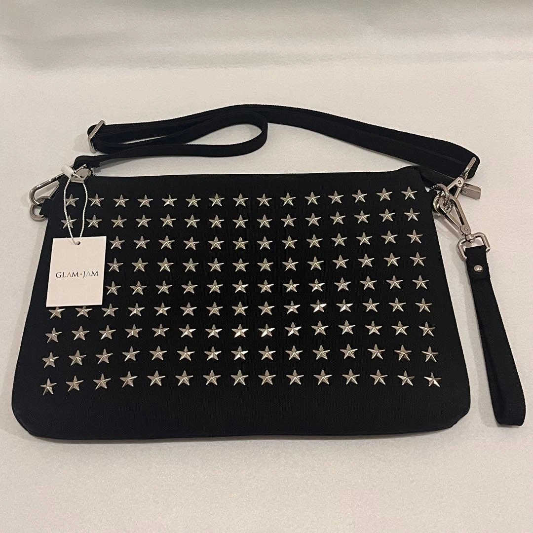 【新品タグ付】GLAM JAM グラムジャム 星 ショルダー クラッチ2way黒