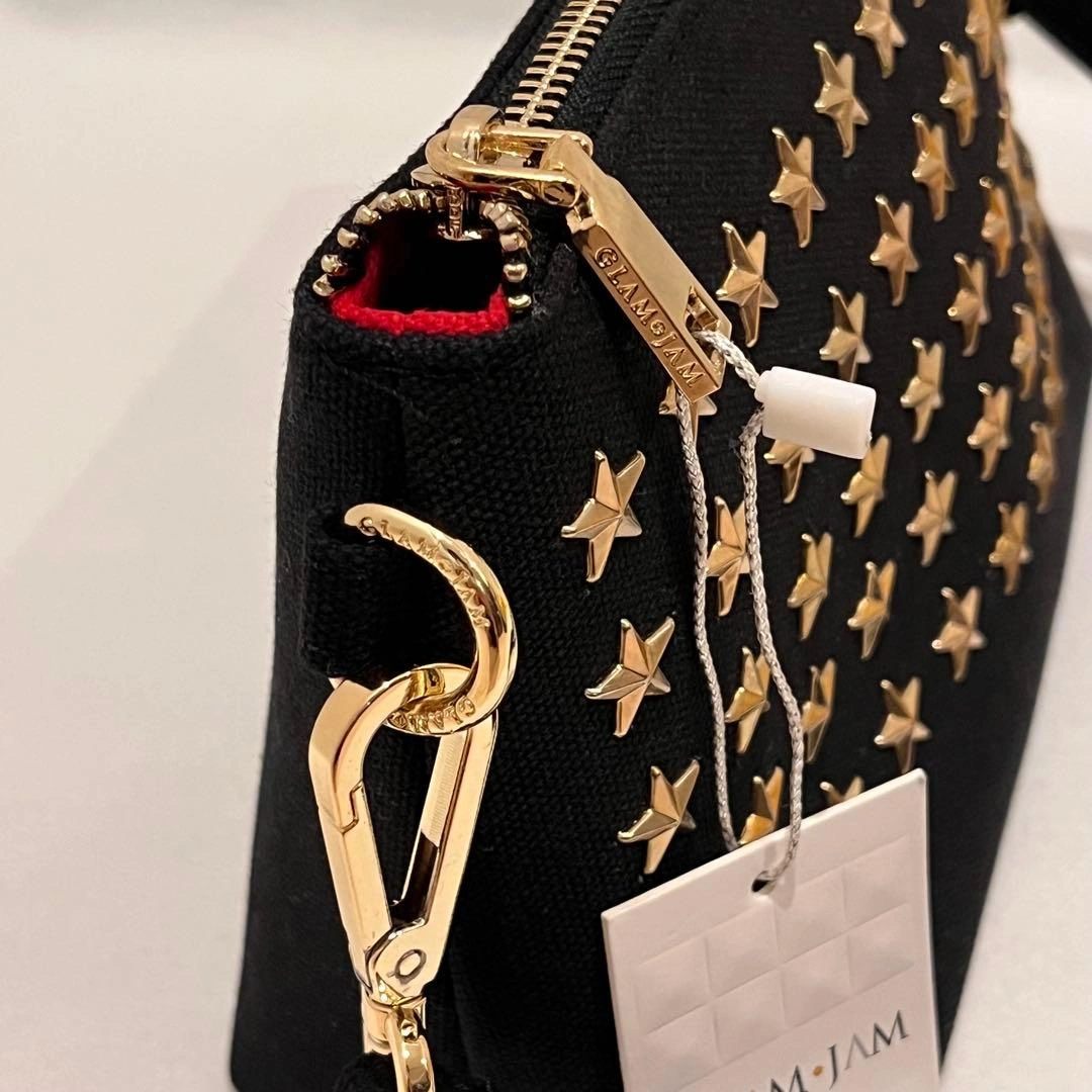【新品タグ付】GLAM JAM グラムジャム 星スタッズ ショルダーポーチ 黒金の写真5枚目