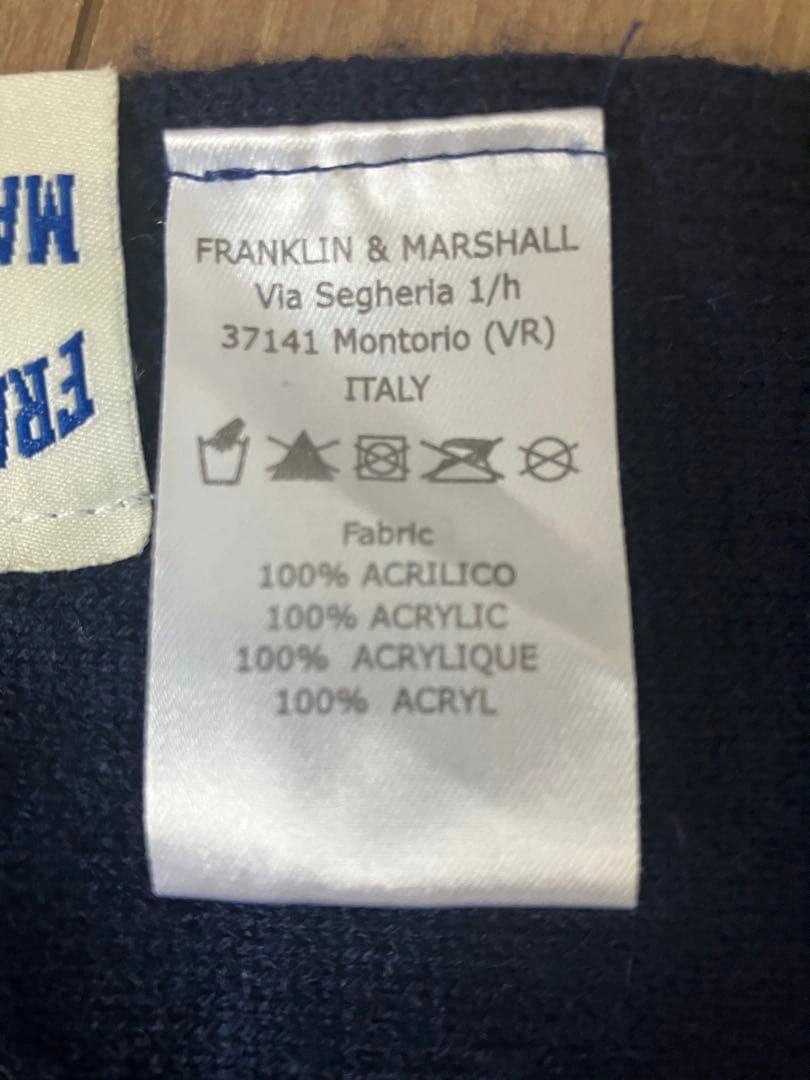 FRANKLIN & MARSHALL マフラー ネイビーの写真3枚目