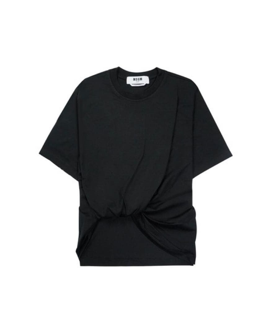 MSGM エムエスジーエム フロントノット ツイスト Tシャツ ブラック 黒　S