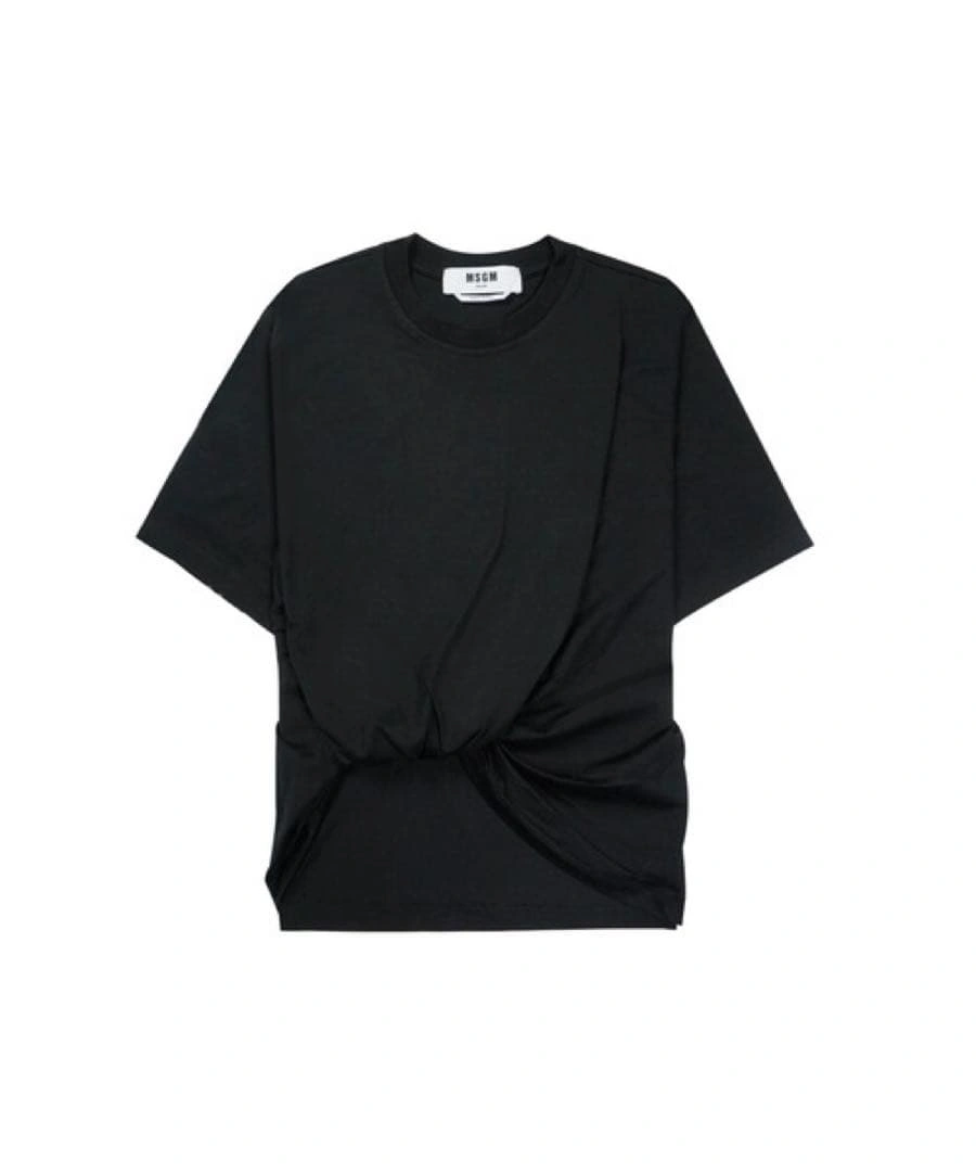 MSGM エムエスジーエム フロントノット ツイスト Tシャツ ブラック 黒 S