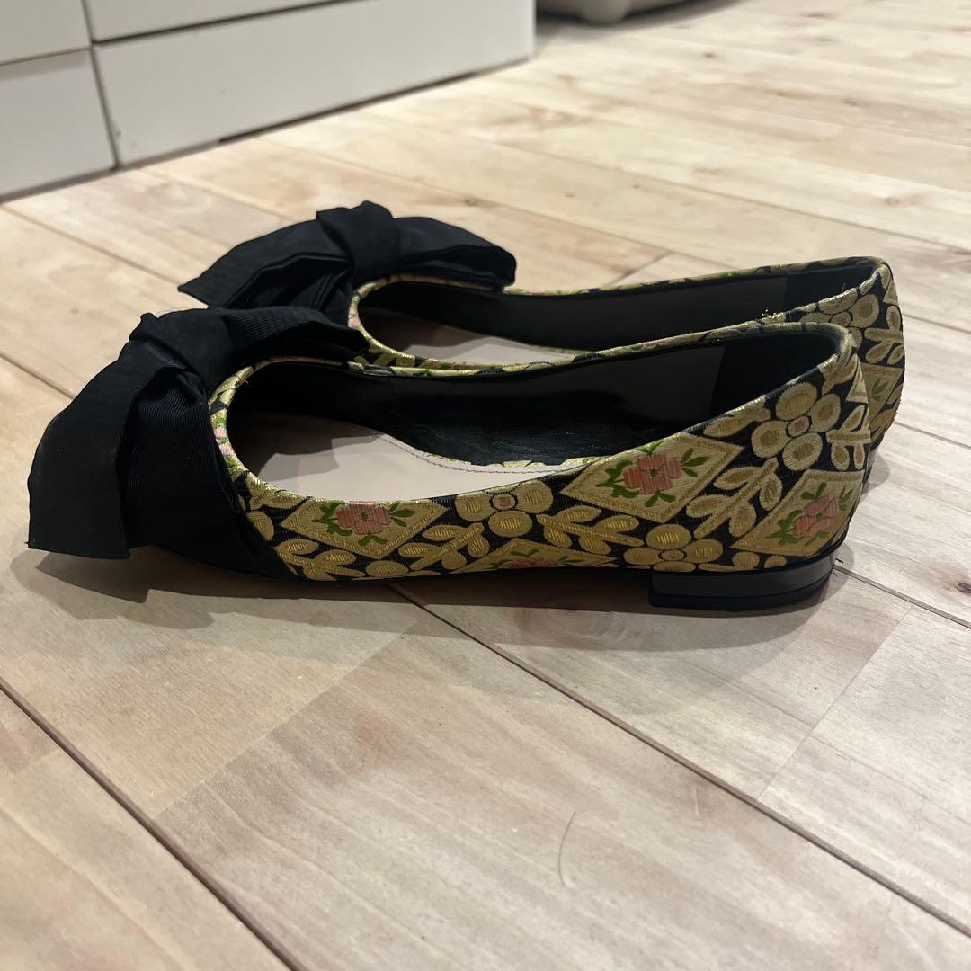 miu miu フラットシューズ バレエシューズ リボン 34半(22cm)の写真3枚目