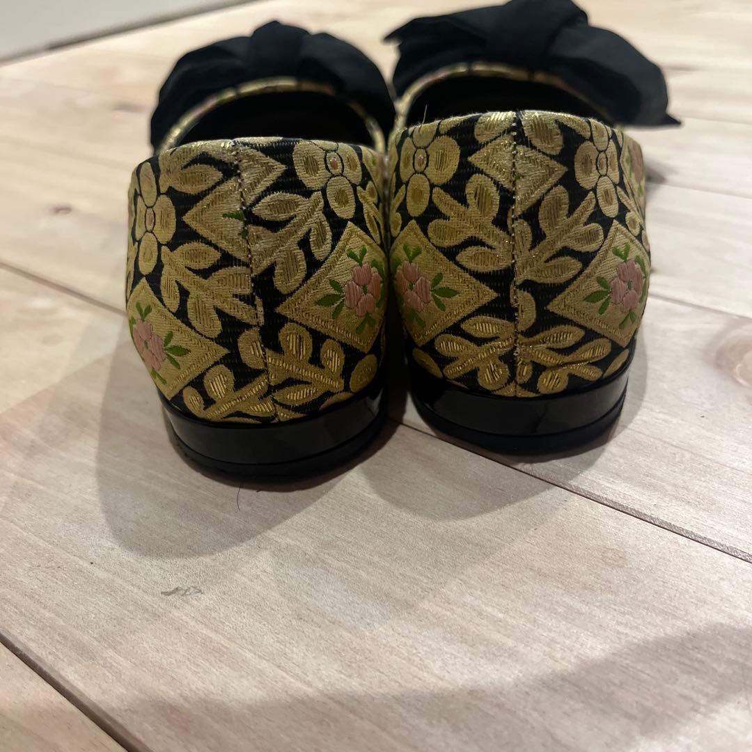 miu miu フラットシューズ バレエシューズ リボン 34半(22cm)の写真4枚目
