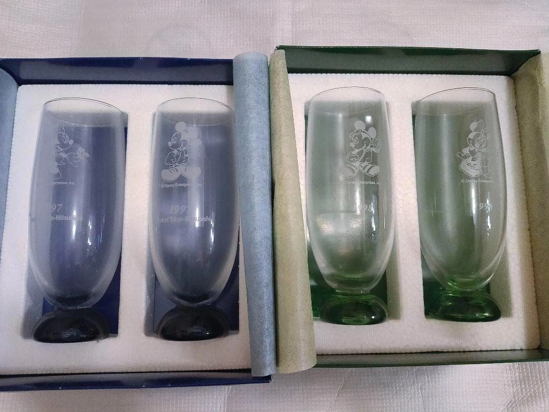 平成レトロ1997年1998年ペアグラス✕ミッキーとミニー2組4個ディズニー