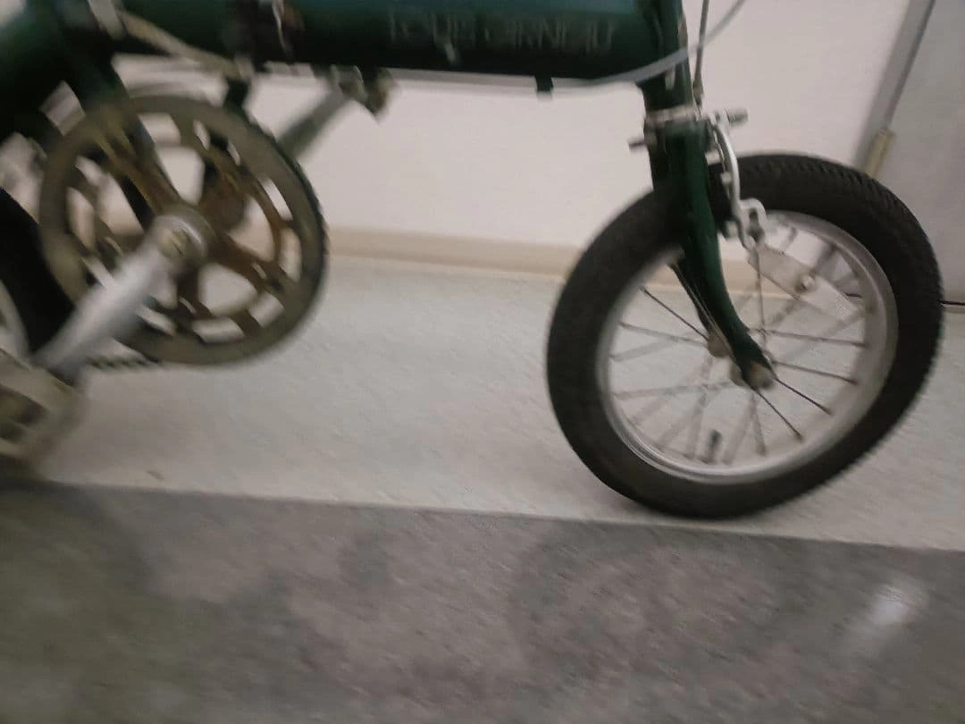 ルイガノ14インチ折りたたみ自転車ミニベロ渋谷区リアキャリアキャスター付訳ありの写真8枚目