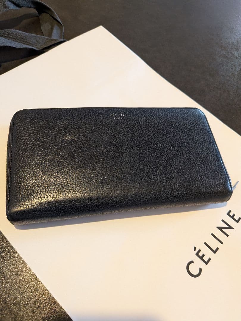 CELINE 長財布 ブラック/イエロー ラウンドジップの写真2枚目