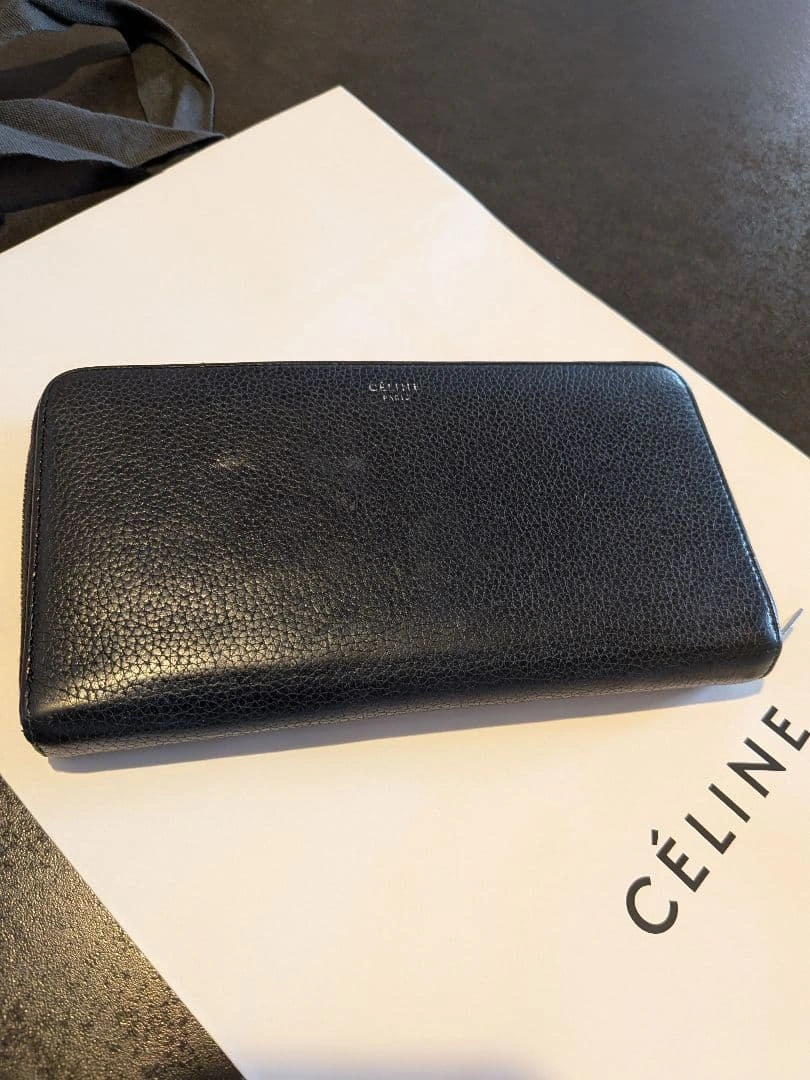CELINE 長財布 ブラック/イエロー ラウンドジップの写真2枚目