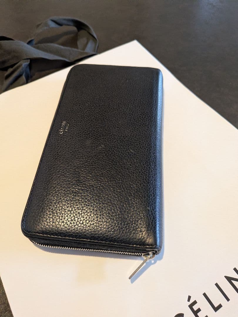 CELINE 長財布 ブラック/イエロー ラウンドジップの写真3枚目