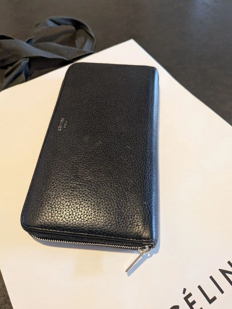 CELINE 長財布 ブラック/イエロー ラウンドジップの写真3枚目