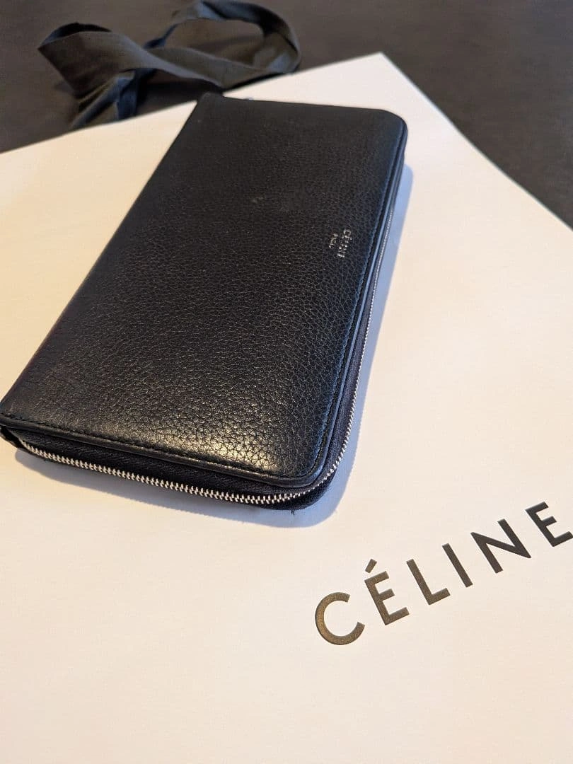 CELINE 長財布 ブラック/イエロー ラウンドジップの写真6枚目