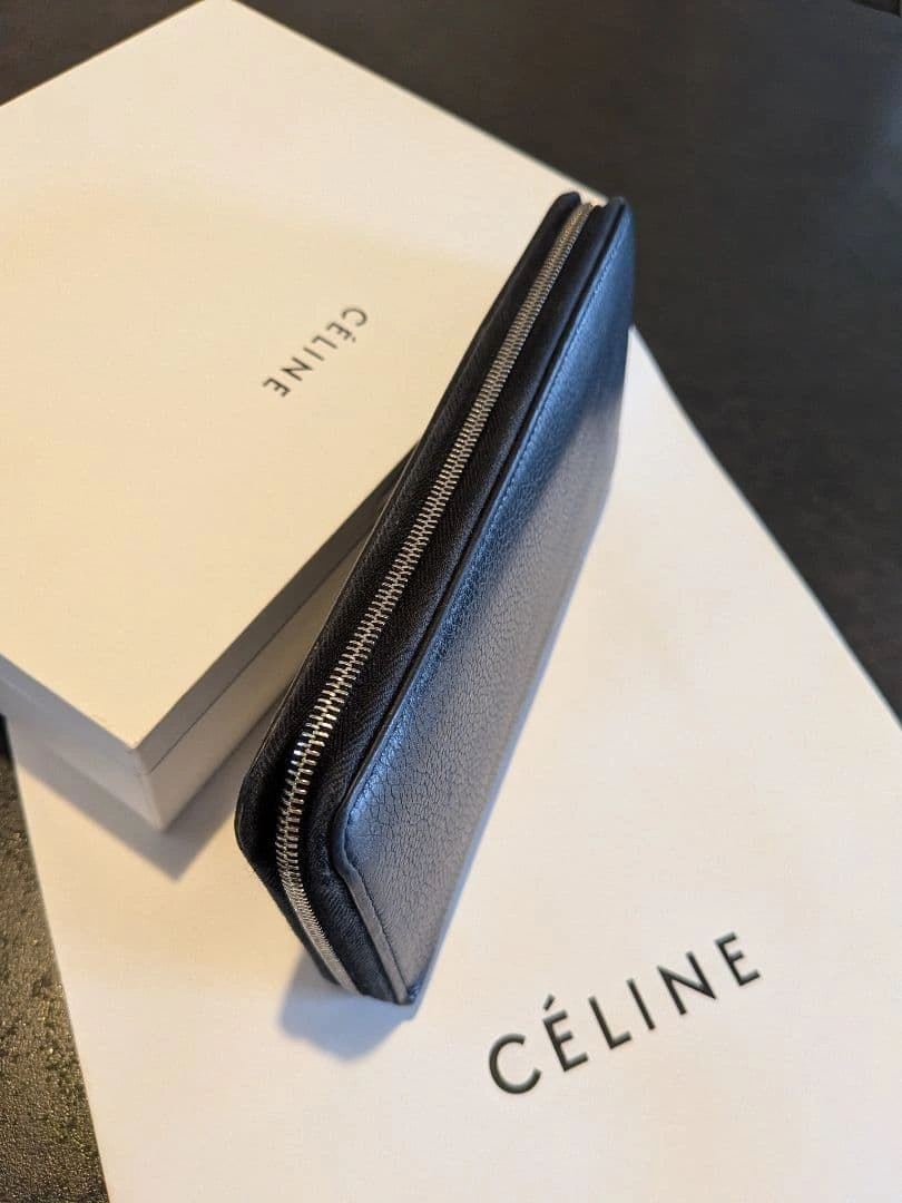CELINE 長財布 ブラック/イエロー ラウンドジップの写真7枚目