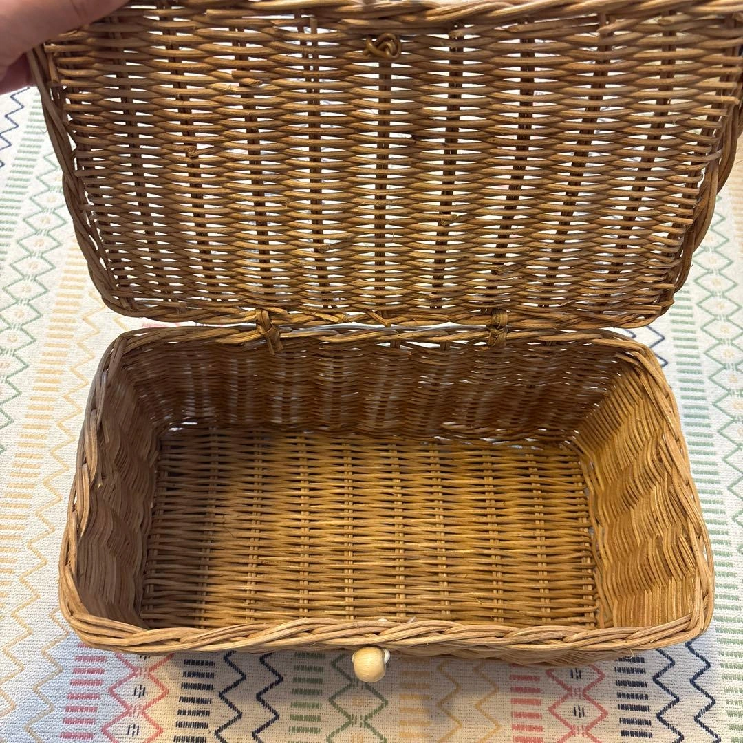 蓋付き ラタン バスケット 収納かごの写真2枚目